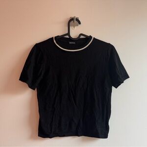 Brandy Melville Black Top with White Accent